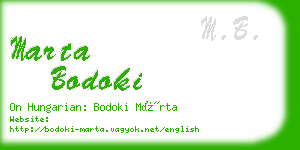 marta bodoki business card